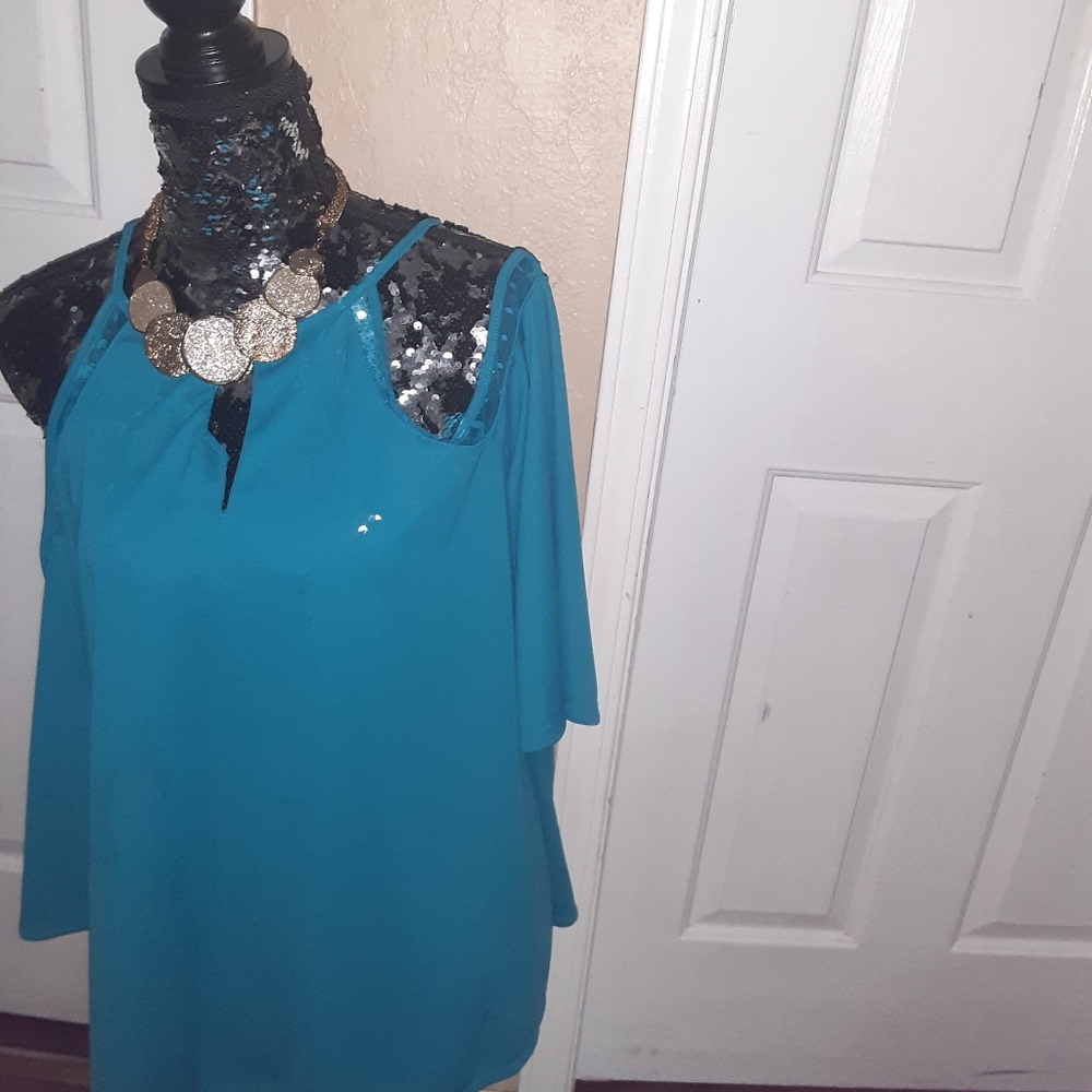 Turquoise women's blouse